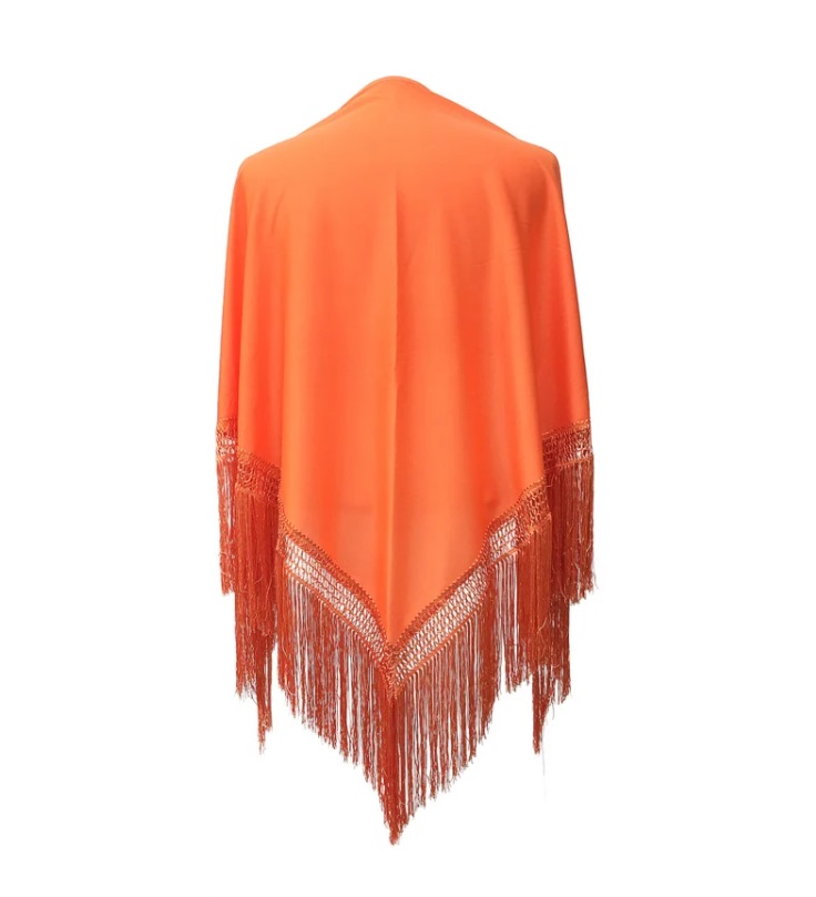 Orange Plain Shawl w/orange fringe
